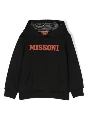 Missoni Kids logo-print cotton hoodie - Black