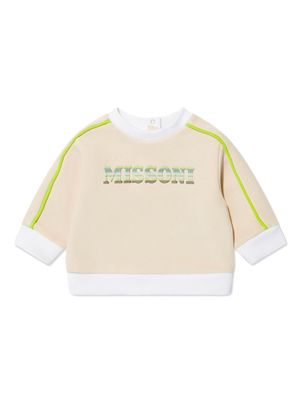 Missoni Kids logo-print cotton jumper - Neutrals