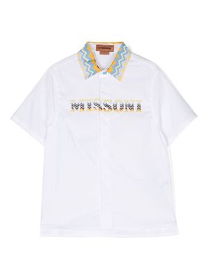 Missoni Kids logo-print cotton shirt - White