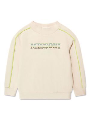 Missoni Kids logo-print cotton sweatshirt - Neutrals