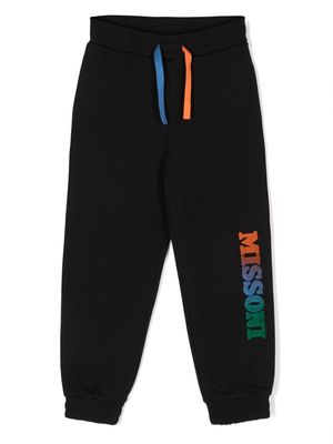 Missoni Kids logo-print cotton track pants - Black
