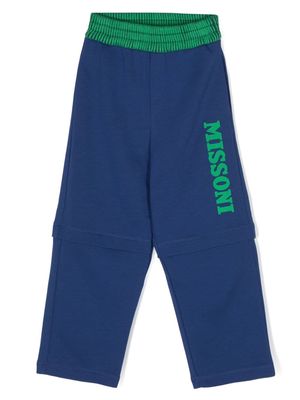 Missoni Kids logo-print cotton track pants - Blue