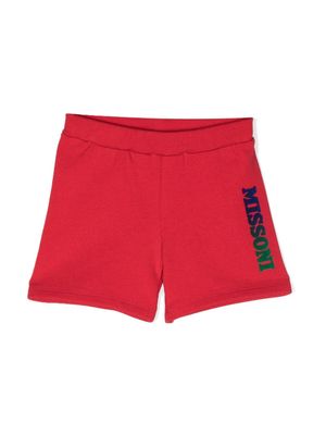 Missoni Kids logo-print cotton track shorts - Red
