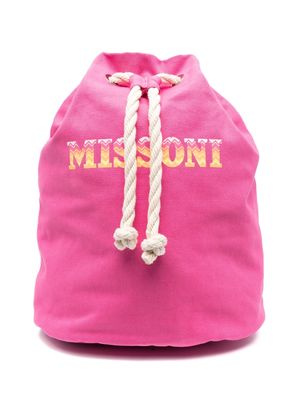 Missoni Kids logo-print drawstring backpack - Pink