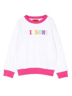 Missoni Kids logo-print long-sleeve sweatshirt - White