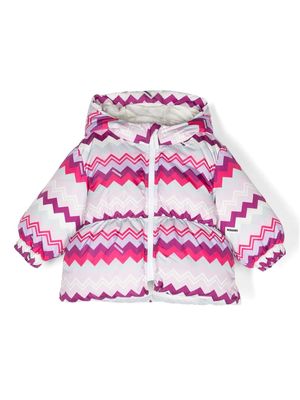 Missoni Kids logo-print padded jacket - Pink