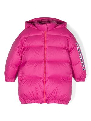 Missoni Kids logo-print puffer coat - Pink