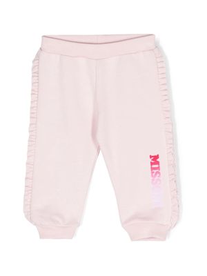 Missoni Kids logo-print ruffle-trim track trousers - Pink