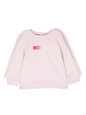 Missoni Kids logo-print ruffled sweatshirt - Pink