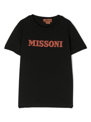 Missoni Kids logo-print short-sleeve T-shirt - Black