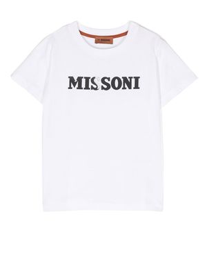 Missoni Kids logo-print short-sleeved T-shirt - White