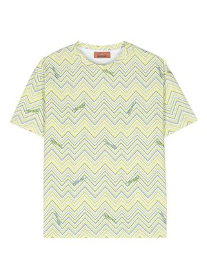 Missoni Kids logo-print zigzag T-shirt - Green