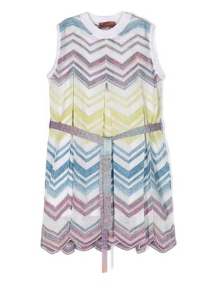 Missoni Kids Multicolour Chevron Laminated Knitted Sleeveless Dress