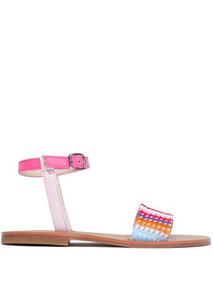 Missoni Kids Multicolour Leather And Fabric Sandals