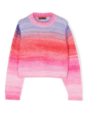 Missoni Kids ombré-effect fine-knit jumper - Pink