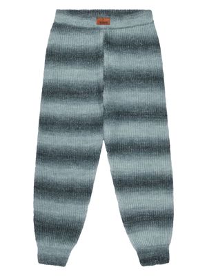 Missoni Kids ombré-effect striped knitted trousers - Grey