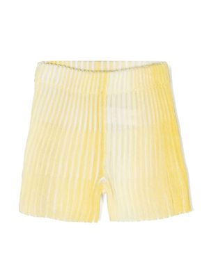 Missoni Kids ombré ribbed-knit shorts - Yellow