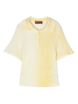 Missoni Kids ombré ribbed polo shirt - Yellow