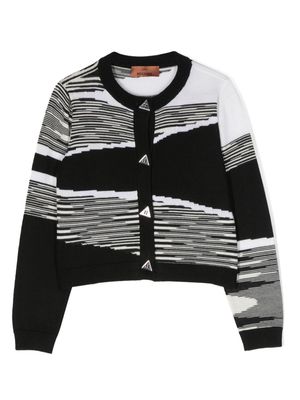 Missoni Kids pattern-intarsia virgin-wool cardigan - Black