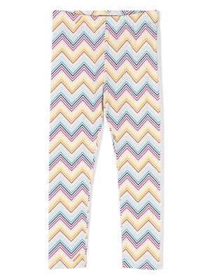 Missoni Kids rainbow zigzag leggings - Yellow