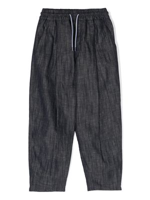 Missoni Kids rubberised-logo tapered-leg trousers - Blue