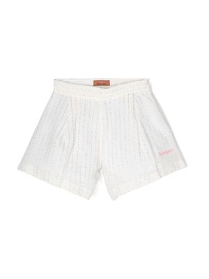 Missoni Kids sequin-embellished flared shorts - Neutrals