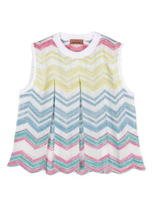 Missoni Kids sleeveless zigzag top - Blue