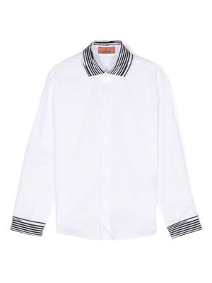 Missoni Kids stripe-detail cotton shirt - White