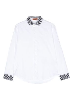 Missoni Kids stripe-detailing cotton shirt - White