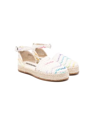 Missoni Kids stripe-embroidered sandals - Neutrals