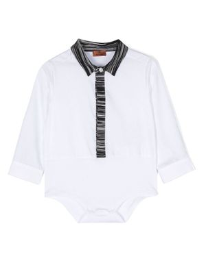 Missoni Kids stripe-print trim bodysuit - White