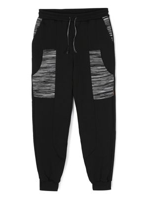 Missoni Kids striped cotton track pants - Black