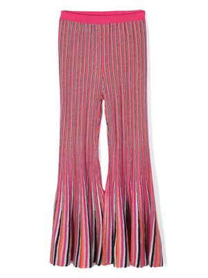 Missoni Kids striped flared trousers - Pink