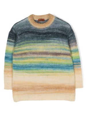 Missoni Kids striped intarsia-knit jumper - Blue