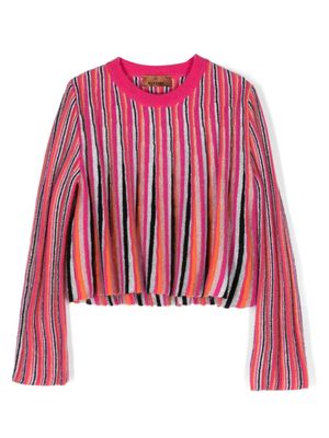 Missoni Kids striped intarsia-knit jumper - Pink