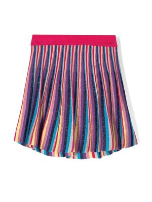 Missoni Kids striped knit skirt - Blue