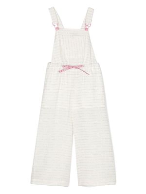 Missoni Kids striped-sequin dungarees - Neutrals