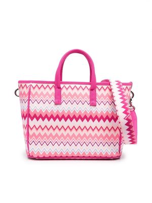 Missoni Kids striped tote bag - Pink
