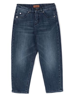 Missoni Kids tapered-leg cotton-blend jeans - Blue
