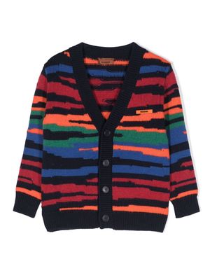 Missoni Kids V-neck intarsia knit-pattern cardigan - Black