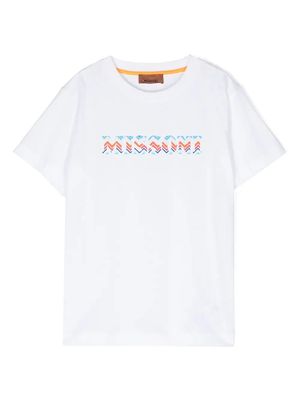 Missoni Kids White T-shirt With Chevron Logo