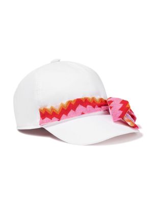 Missoni Kids zig-zag bow cap - White