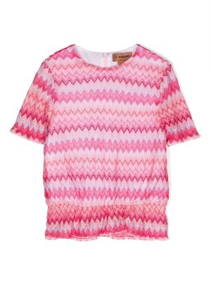 Missoni Kids zig-zag knitted top - Pink