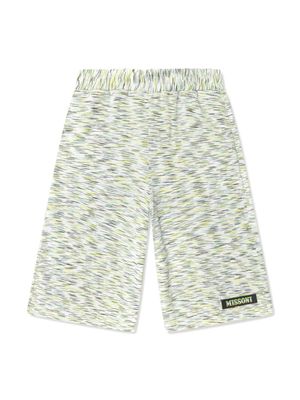 Missoni Kids zigzag cotton shorts - Green