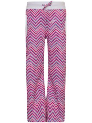 Missoni Kids zigzag cotton straight-leg trousers - Pink