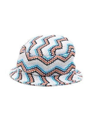 Missoni Kids zigzag embroidered bucket hat - Grey
