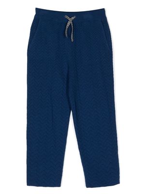 Missoni Kids zigzag-knit drawstring trousers - Blue