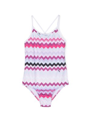 Missoni Kids zigzag-patterned swimsuit - Pink