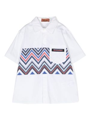 Missoni Kids zigzag-print cotton shirt - White