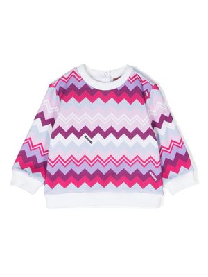 Missoni Kids zigzag-print cotton sweatshirt - White